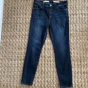 Pilcro and the Letterpress Script Jeans | Size 30 | Dark Wash Soft Stretch Denim